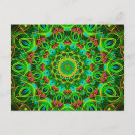 Peacock Feathers Mandala Postkarte
