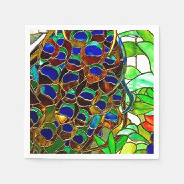 Peacock Feathers Mosaic-Fenster Serviette (Vorderseite)