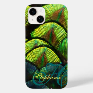Peacock feathers nah-up aqua iphone case