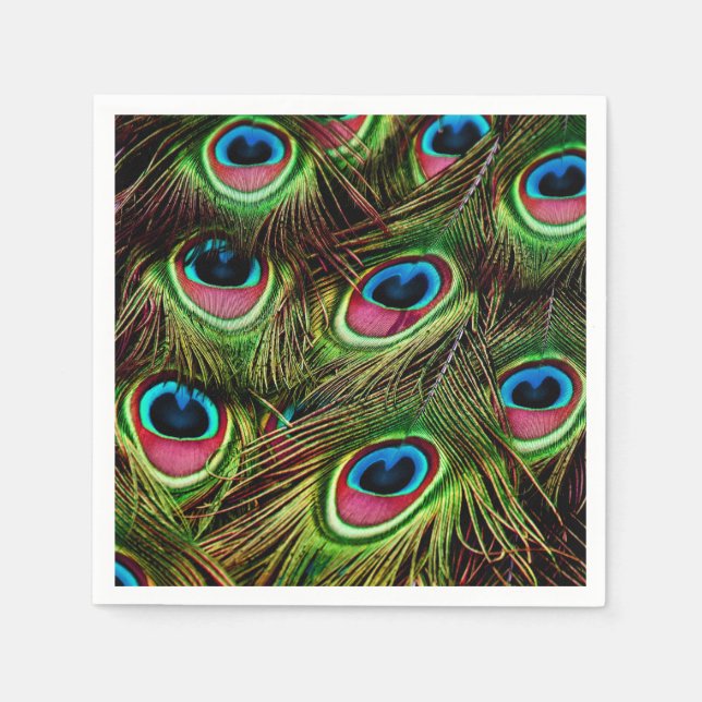 Peacock Feathers Napkins Serviette (Vorderseite)