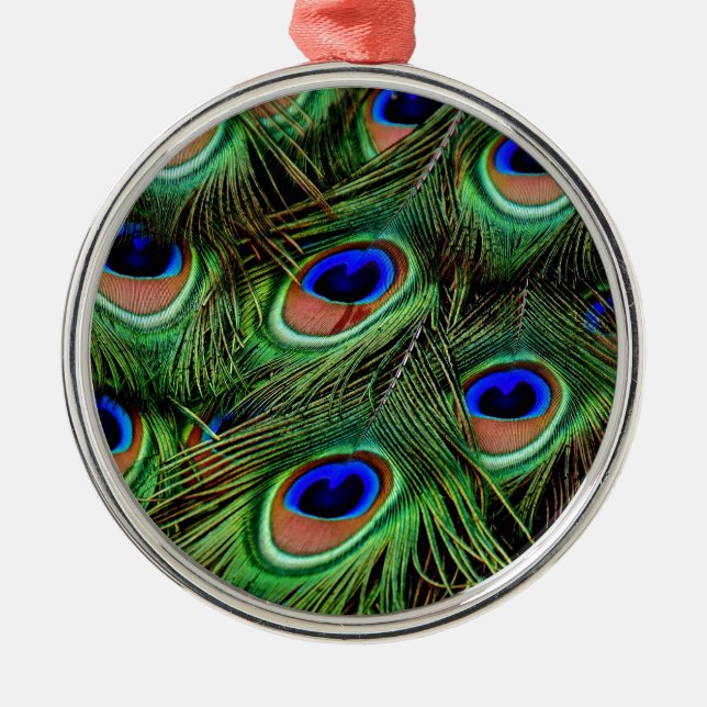 Peacock Feathers Ornament Aus Metall (Vorne)