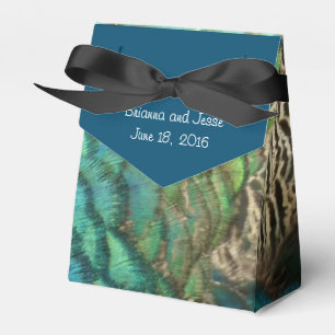 Peacock Feathers Personalisiert blau und grün Geschenkschachtel