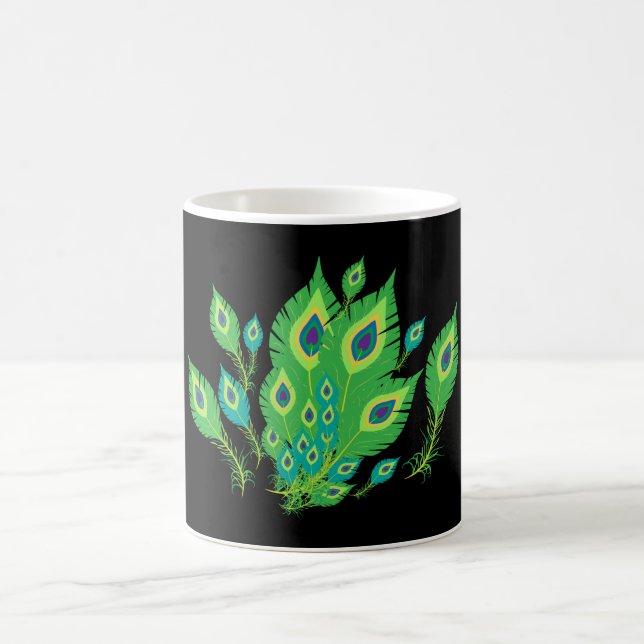 Peacock Feathers | Pfauenvögel | Art Kaffeetasse (Mittel)