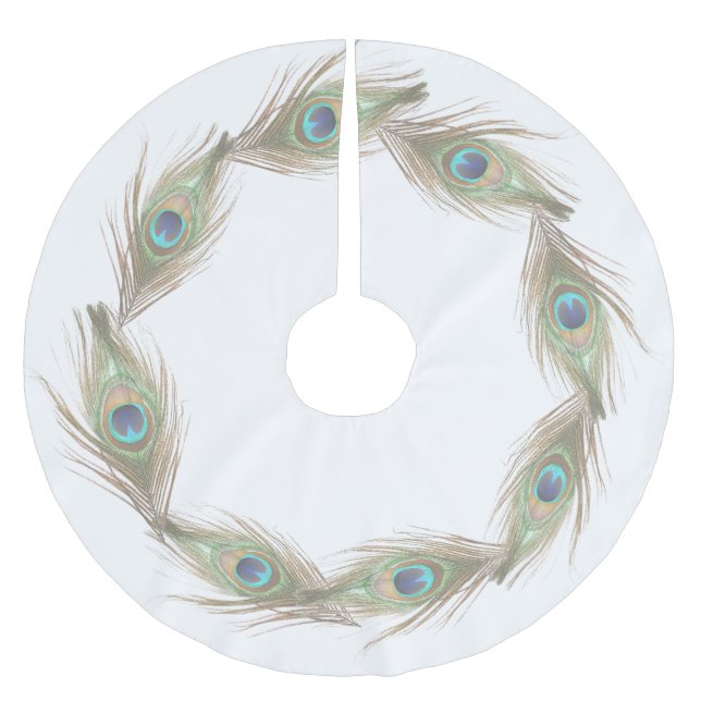 Peacock Feathers Polyester Weihnachtsbaumdecke (Vorderseite)