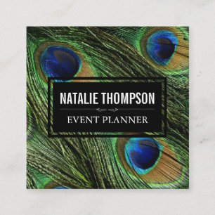 Peacock Feathers Quadratische Visitenkarte