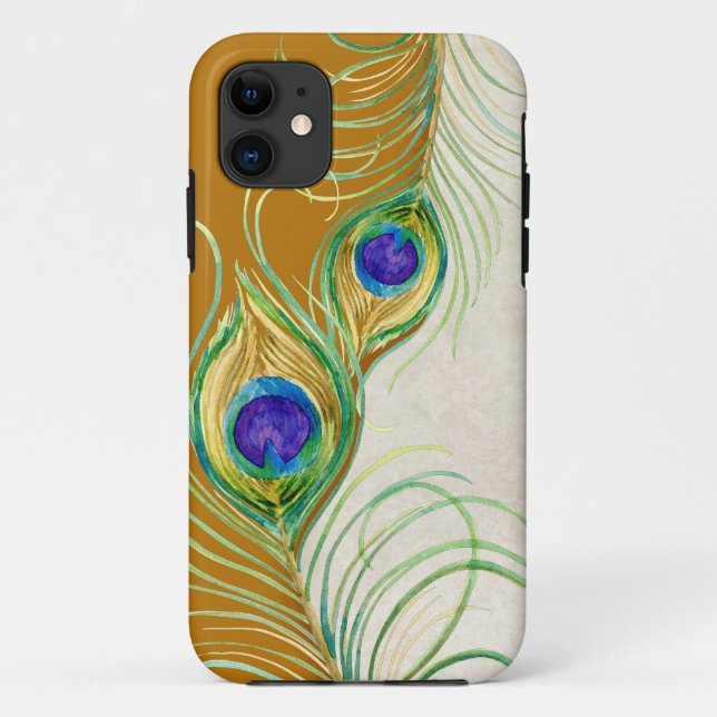 Peacock Feathers Royal Damask Personalisierte Name Case-Mate iPhone Hülle (Rückseite)
