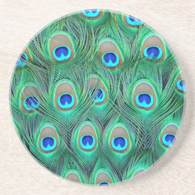 Peacock Feathers Sandstein Untersetzer (Vorne)
