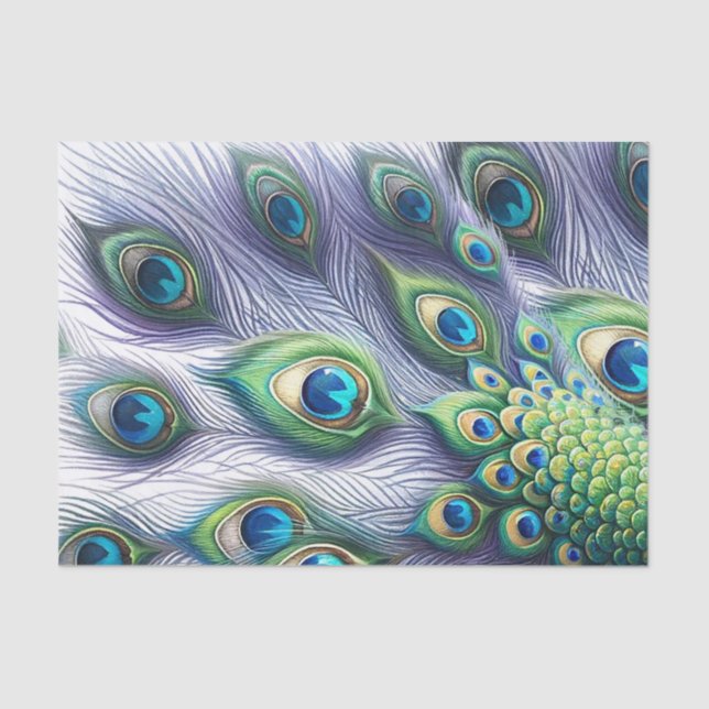 Peacock Feathers Seidenpapier (Vorderseite)