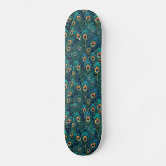 Peacock Feathers Skateboard (Vorderseite)