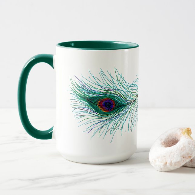 Peacock Feathers Tasse (Mit Donut)