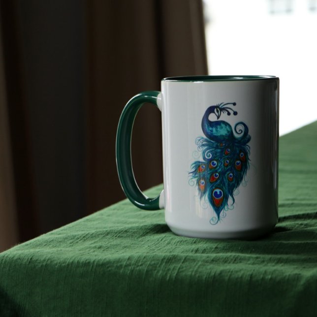 Peacock Feathers Teal Peacocks        Tasse (Von Creator hochgeladen)