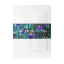 Peacock Feathers Wedding Einladungsbanderole