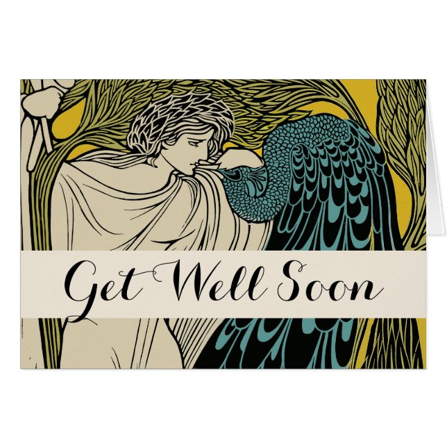 Peacock Fine Art Bird Nouveau (Vorderseite (Horizontal))