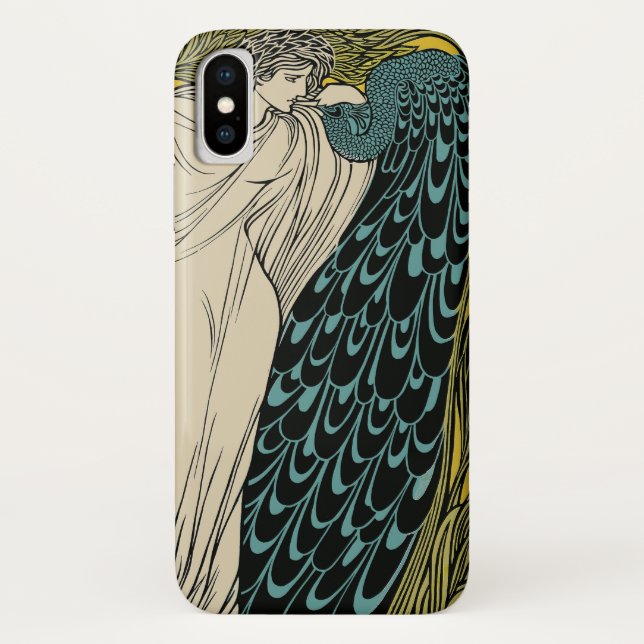 Peacock Fine Art Bird Nouveau Case-Mate iPhone Hülle (Rückseite)