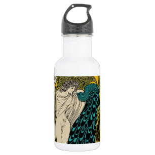 Peacock Fine Art Bird Nouveau Edelstahlflasche