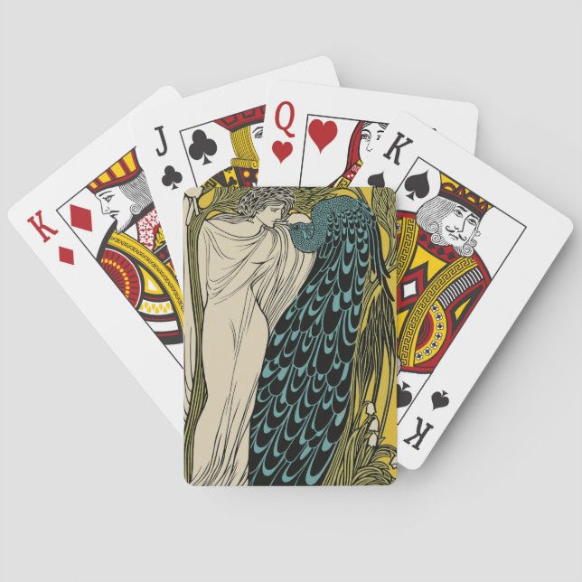 Peacock Fine Art Bird Nouveau Spielkarten (Rückseite)