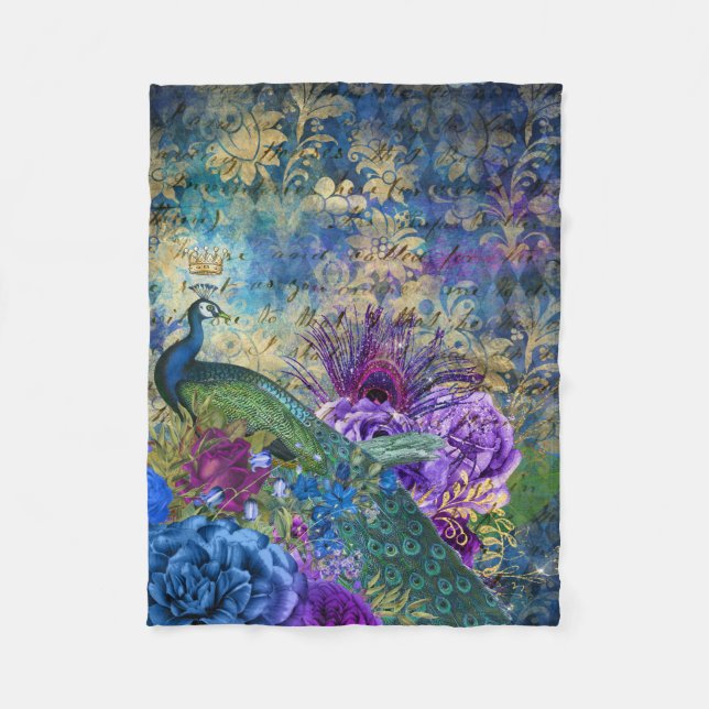 Peacock Fleece Blanket Schönes Design (Vorderseite)