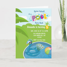 Peacock Floatie Pool Geburtstagsparty Einladung