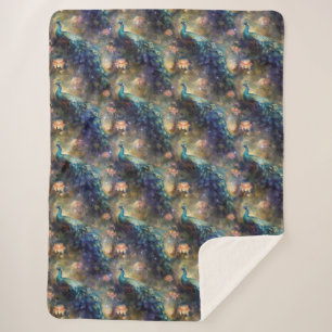 Peacock Floral Sherpadecke