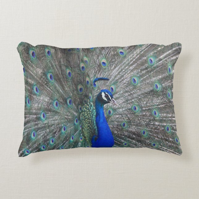PEACOCK FOTO ACCENT PILLOW DEKOKISSEN (Vorderseite)