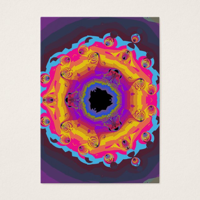 Peacock Fraktal Mandala Gelb Rosa Lila (Vorderseite)