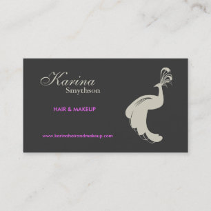 PEACOCK GEBLÜHT in TAN/GRAY Business Card Visitenkarte
