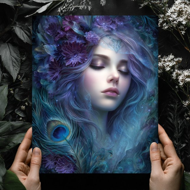 Peacock Goddess Queen Fantasy Wall Art Print Poster (Von Creator hochgeladen)
