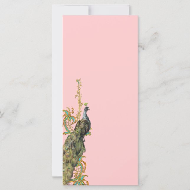 Peacock Gold Filigree Rack Card Lesezeichen laden (Vorderseite)