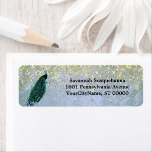Peacock Gold Glitzern Aquarelladresse