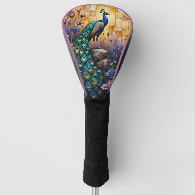 Peacock in Floral Landscape Golf Headcover (Vorderseite)