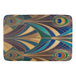Peacock Jewel Tone Art Deco Feather Badematte