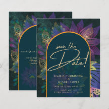 Peacock Jewel Tones Green Blue Wedding