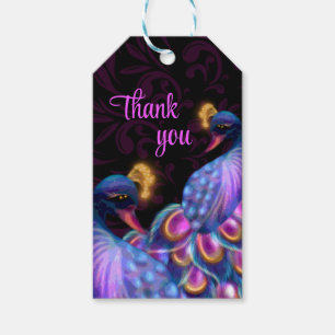 Peacock Jewel Tones Wedding Floral Moody lila Geschenkanhänger