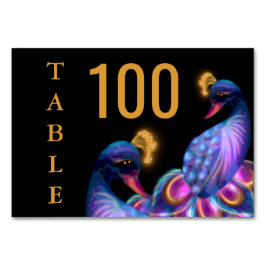 Peacock Jewel Tones Wedding Floral Moody lila Tischnummer