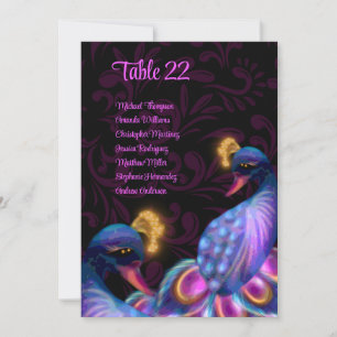 Peacock Jewel Tones Wedding Floral Seating Charts Einladung