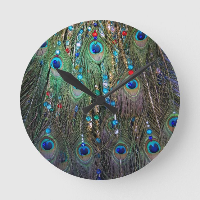 Peacock Jewelery Runde Wanduhr (Vorderseite)