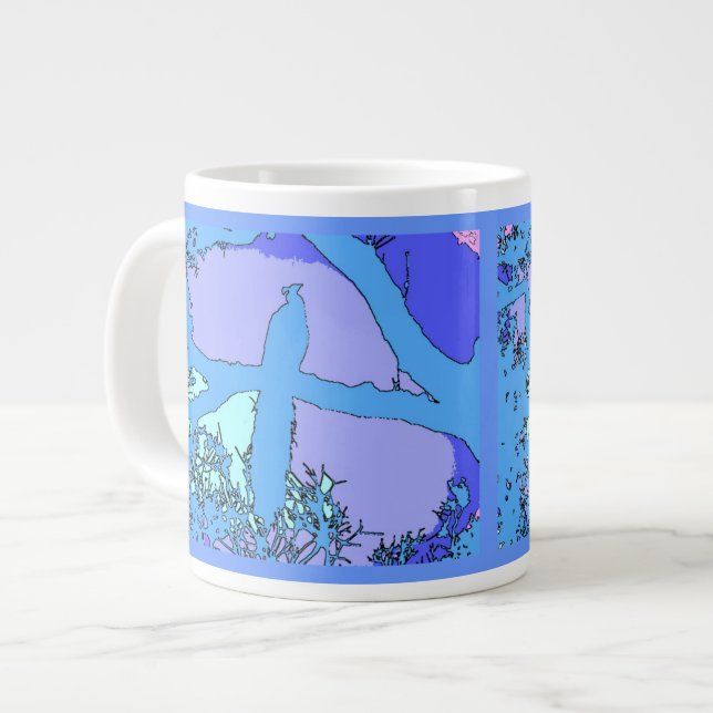 Peacock Jumbo-Tasse (Vorderseite Links)