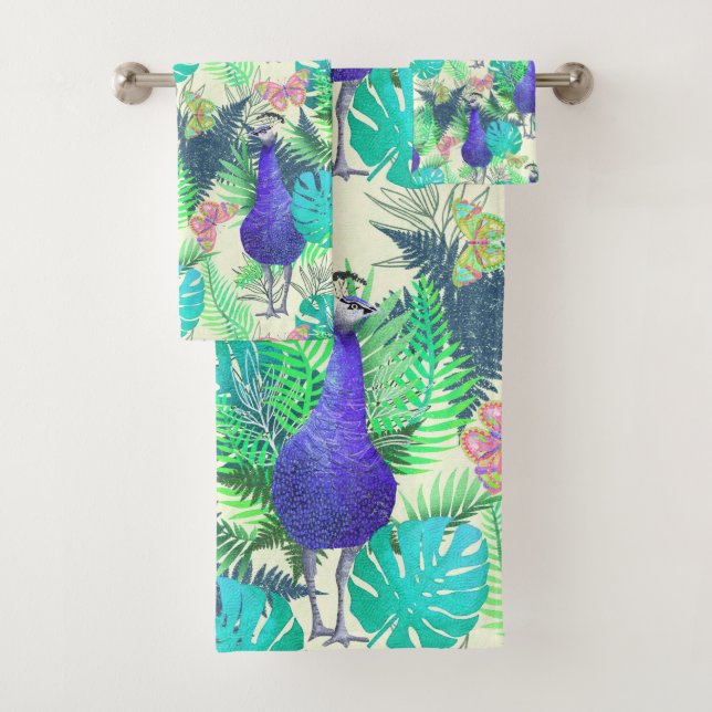 Peacock Jungle Bright Badhandtuch Set (Insitu)