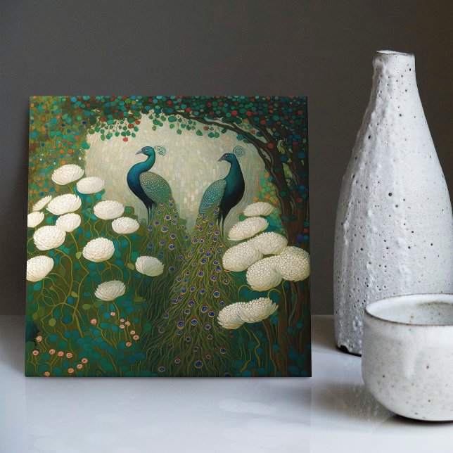 Peacock Klimt Wall Deco Repro Art Nouveau Fliese (Von Creator hochgeladen)