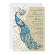 Peacock Lace Elegance 2 Hochzeit Einladung