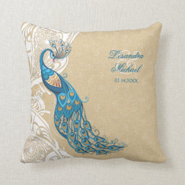 Peacock Lace Elegance 2 Wedding Keepake Pillow Kissen