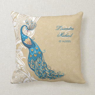 Peacock Lace Elegance 2 Wedding Keepake Pillow Kissen