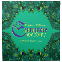 Peacock Lace Fraktal Owl Set von 4 Wedkins Napkins