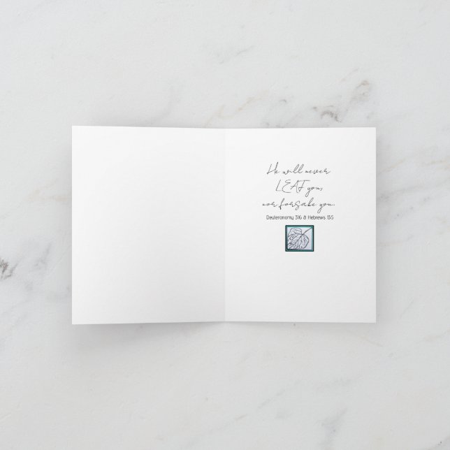 Peacock Leaf/Leaf-He Will Never Leaf You-Turquoise Karte (Innenseite)