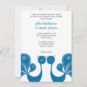 Peacock Liebe Wedding Invite - Ocean Breeze Einladung