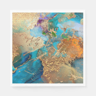 Peacock lila blaue Imitate Goldfolie stilvoll Serviette