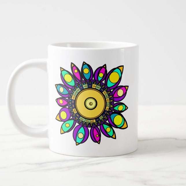 PEACOCK MANDALA Jumbo-Tasse (Links)