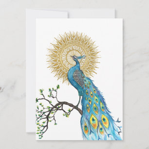 Peacock Mandala Large Flat Note Card