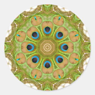 Peacock Mandala 'Scopes Runder Aufkleber