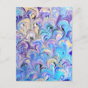 Peacock Marble Postcard Postkarte